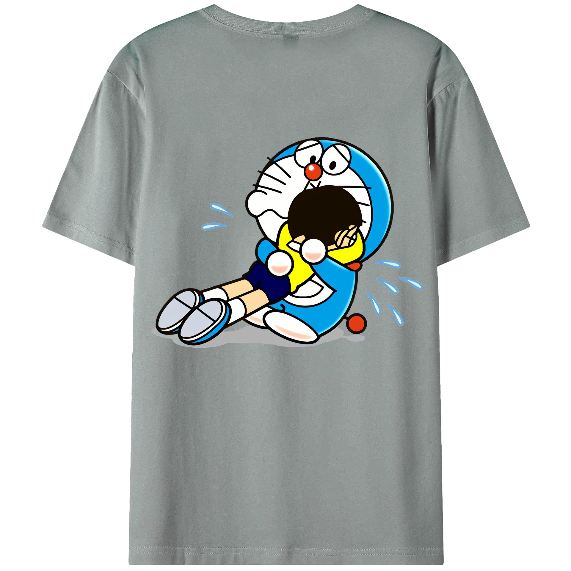 （画像用） ドラえもん Doraemon 綿100％ メンズ半袖Tシャツ（バックプリント） 通気性